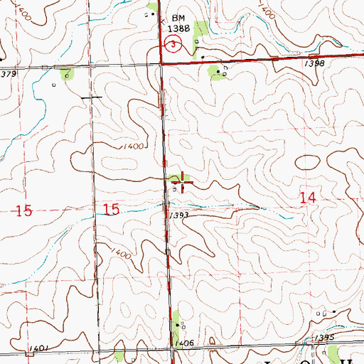 Topographic Map of Buys Farm, IA