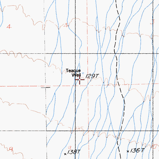 Topographic Map of Teague Well, CA