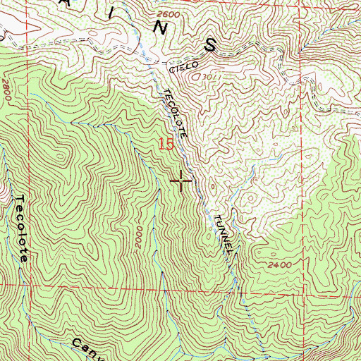 Topographic Map of Tecolote Tunnel, CA