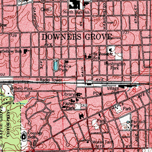 Topographic Map of Don Theatre (historical), IL