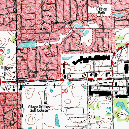 Topographic Map of Grove Cinemas (historical), IL