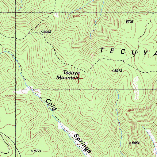 Topographic Map of Tecuya Mountain, CA