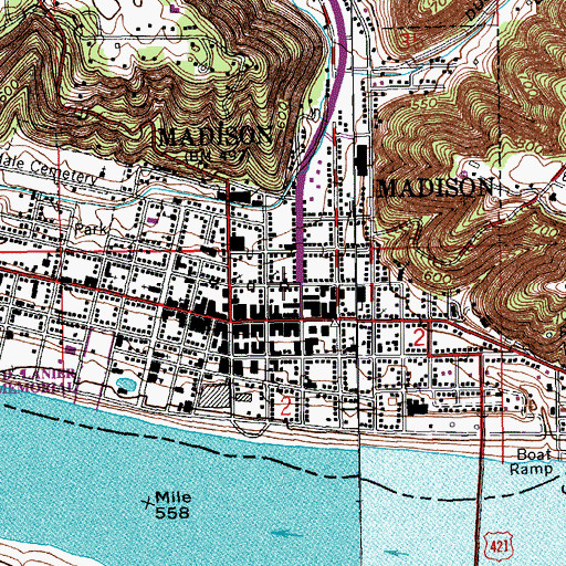 Topographic Map of Faith Covenant Church, IN