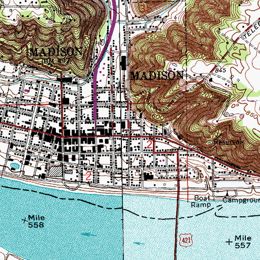 Topographic Map of Saint Johns United Church of Christ, IN