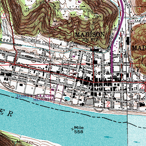 Topographic Map of Trinity United Methodist Church, IN