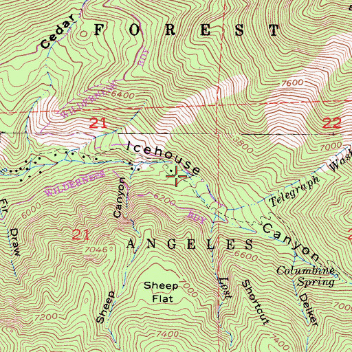 Topographic Map of Telegraph Wash, CA