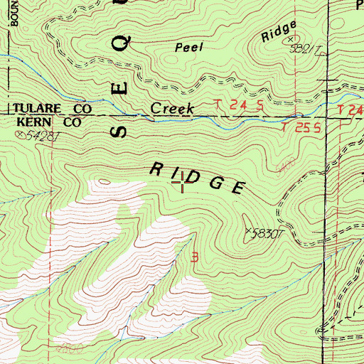 Topographic Map of Telephone Ridge, CA