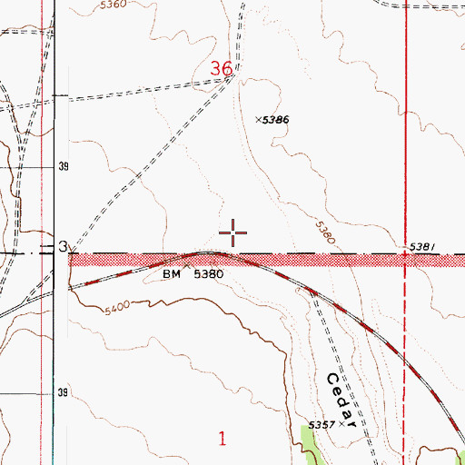 Topographic Map of Cedar Canyon, AZ