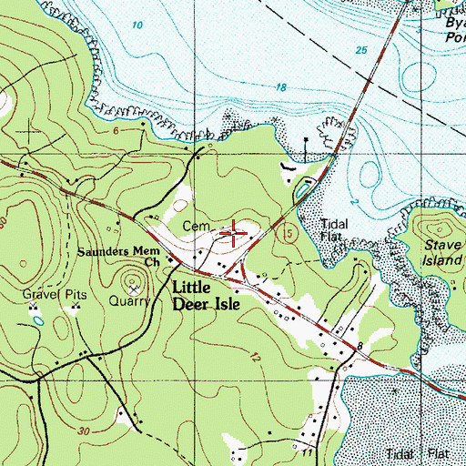 Topographic Map of Howards Hill Cemetery, ME