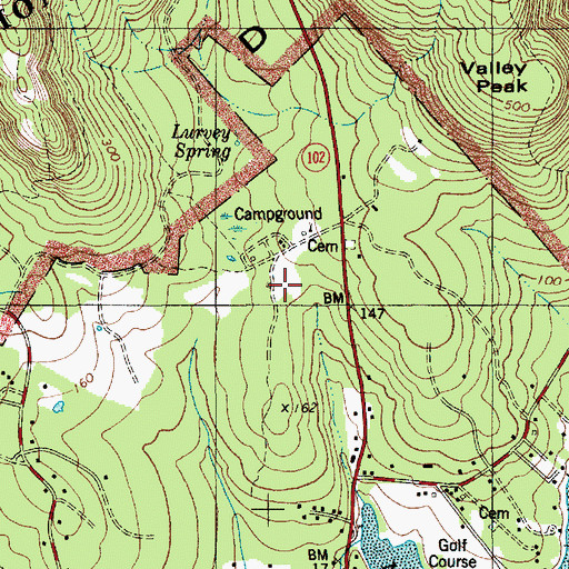 Topographic Map of Lurvey Cemetery, ME