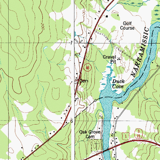 Topographic Map of Page Eldridge Cemetery, ME