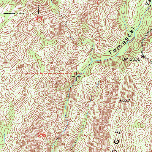 Topographic Map of Temescal Valley, CA