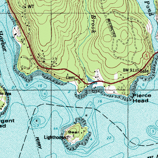 Topographic Map of Savage Graves, ME