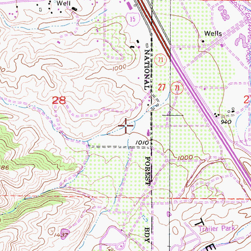 Topographic Map of Temescal Valley, CA
