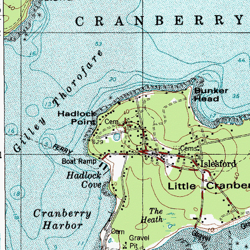 Topographic Map of Stanley Hadlock Cemetery, ME
