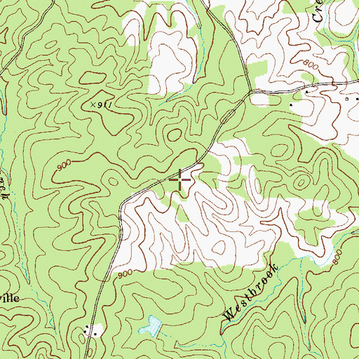 Topographic Map of Crossroads United Methodist Church, GA