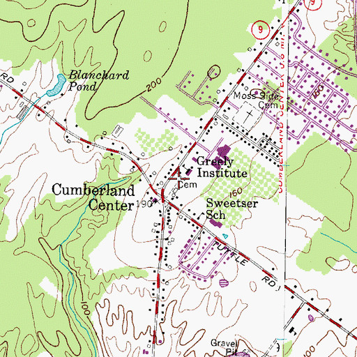 Topographic Map of Congregational Cemetery, ME