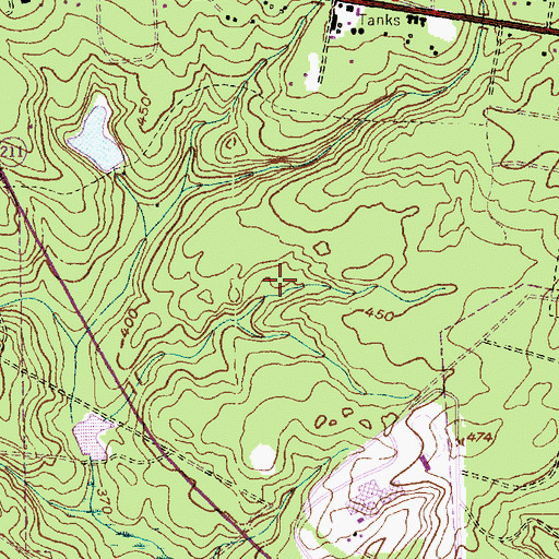 Topographic Map of Knollwood Fairways and Driving Range, NC
