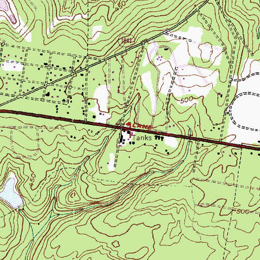 Topographic Map of Midland Country Club, NC