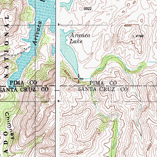Topographic Map of Bartolo Canyon, AZ