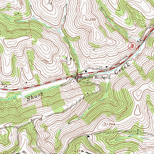 Topographic Map of Day Covered Bridge, PA