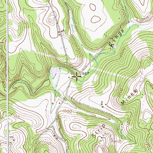 Topographic Map of Jackson's Mill Covered Bridge, PA