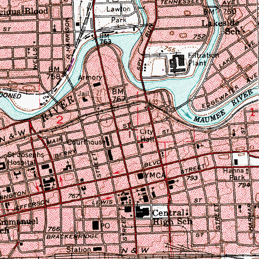 Topographic Map of Standard Federal Place, IN