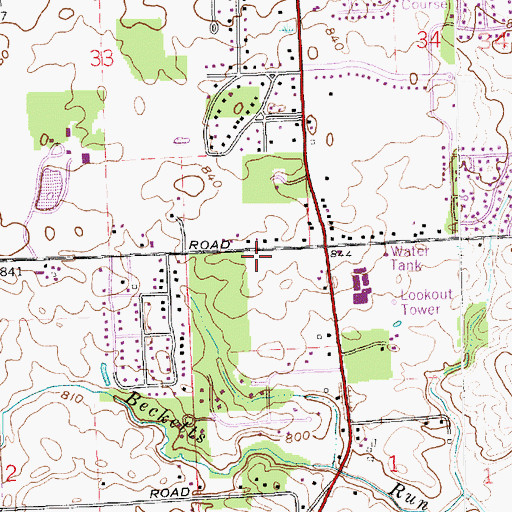 Topographic Map of Allen County Public Library Dupont Branch, IN