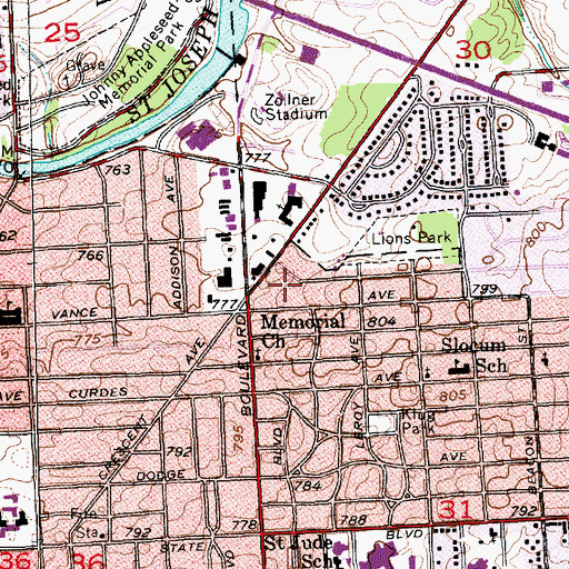 Topographic Map of Fort Wayne Post Office Hazelwood Station, IN