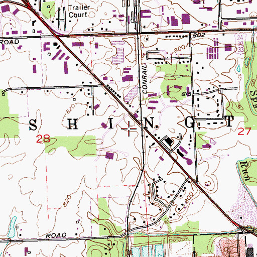 Topographic Map of Fort Wayne Post Office Centennial Station, IN