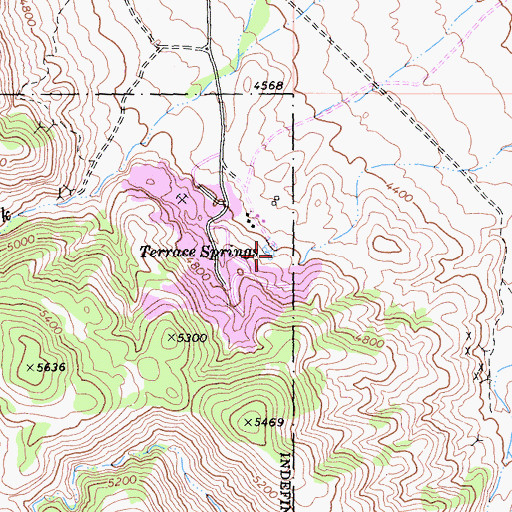 Topographic Map of Terrace Springs, CA