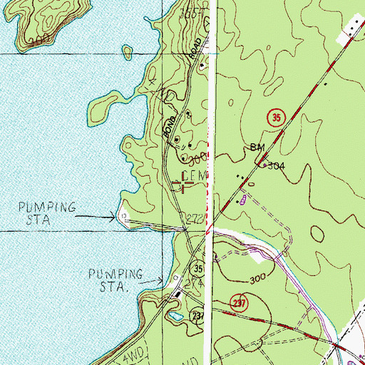 Topographic Map of Harmon - Waterhouse Cemetery, ME