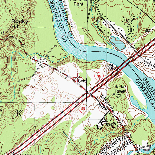 Topographic Map of Hartwell Little Cemetery, ME