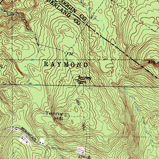 Topographic Map of Henry Tenny Cemetery, ME