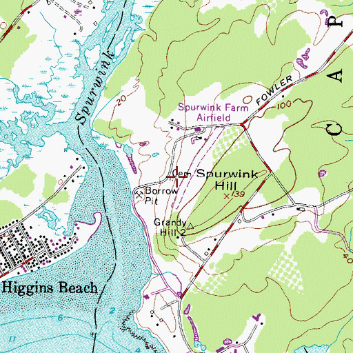 Topographic Map of Jordan Hanscom Cemetery, ME