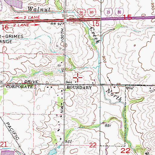 Topographic Map of Iowa Orchard, IA