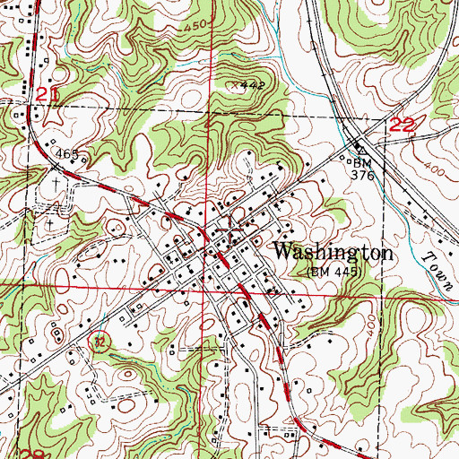 Topographic Map of Washington Post Office, AR