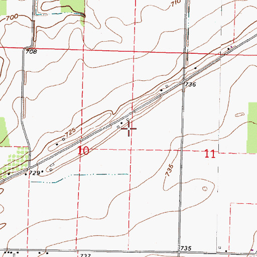 Topographic Map of Keegan Farms, OH