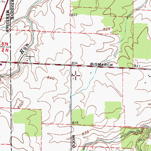 Topographic Map of Siesel Farms, OH