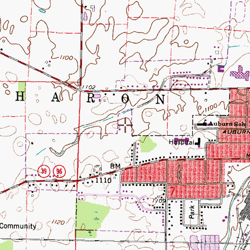 Topographic Map of Rabold Park, OH