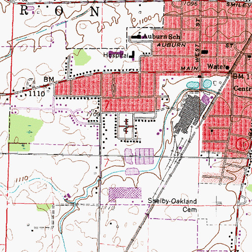 Topographic Map of Veterans Park, OH