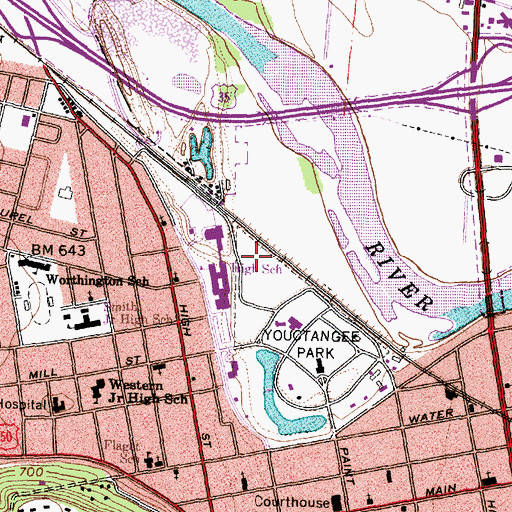 Topographic Map of Chillicothe Water Treatment Plant, OH