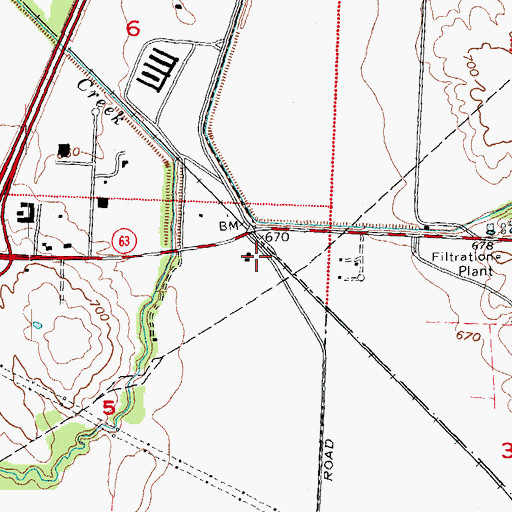 Topographic Map of Monroe Water Treatment Plant, OH