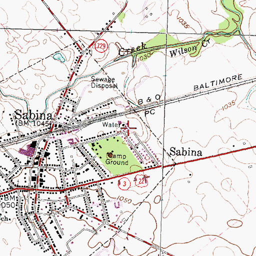 Topographic Map of Sabina Water Treatment Plant, OH