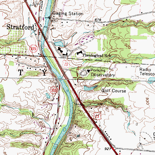 Topographic Map of Delaware Water Treatment Plant, OH