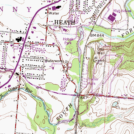 Topographic Map of Heath Water Treatment Plant, OH