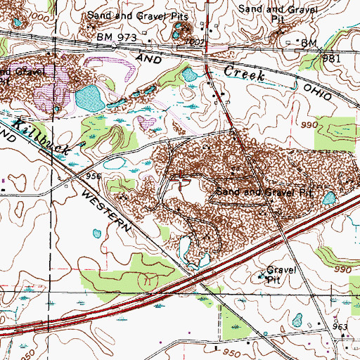 Topographic Map of Baker Pit, OH