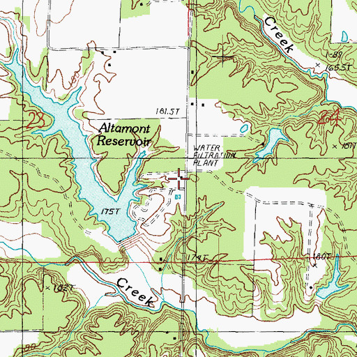 Topographic Map of Altamont Water Treatment Plant, IL