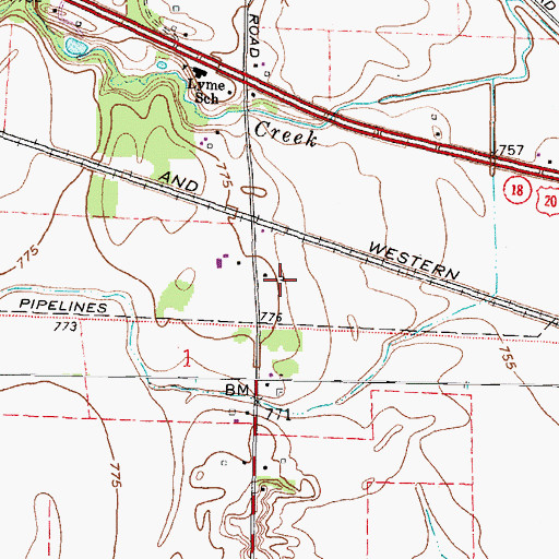 Topographic Map of Locust Knoll Farm, OH