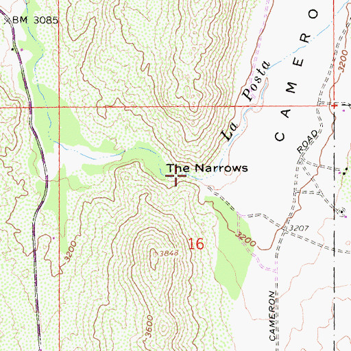 Topographic Map of The Narrows, CA